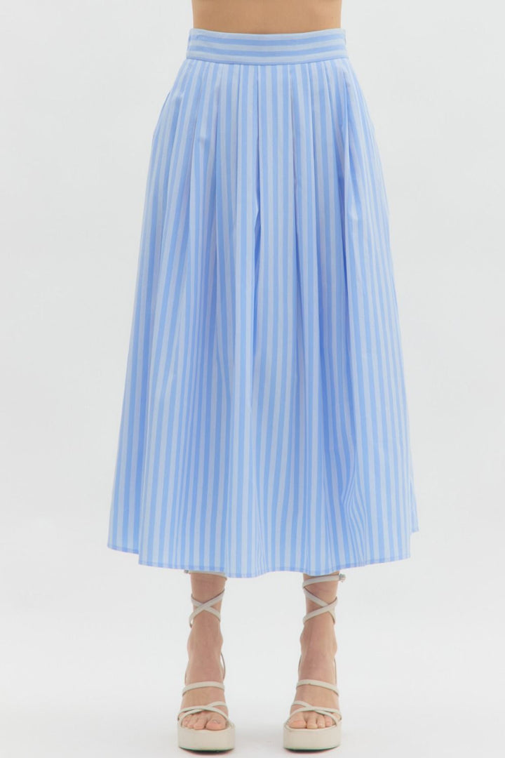 Never The Less Blue Stripe Skirt