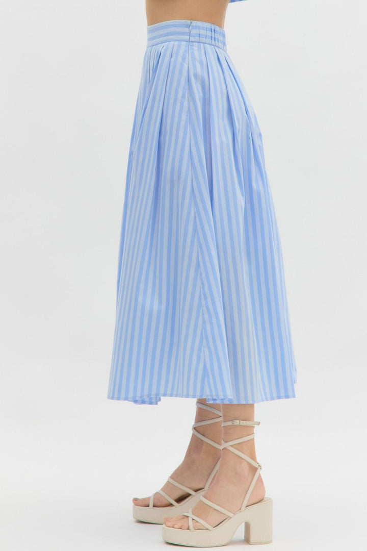 Never The Less Blue Stripe Skirt