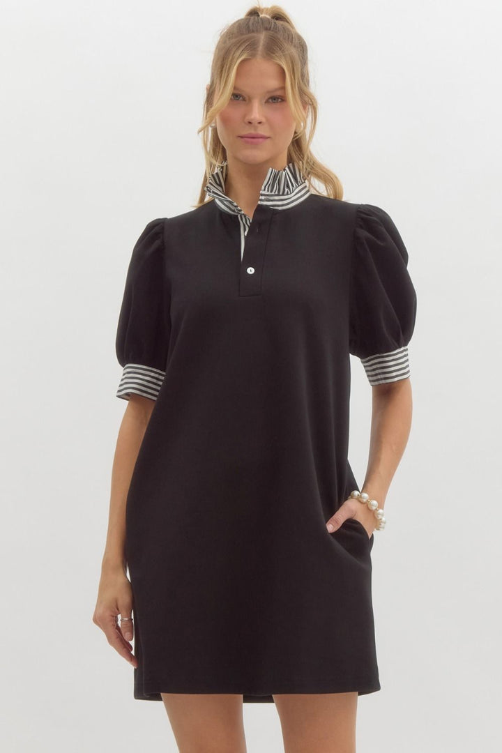 Test of Time Mini Pullover Dress in Black