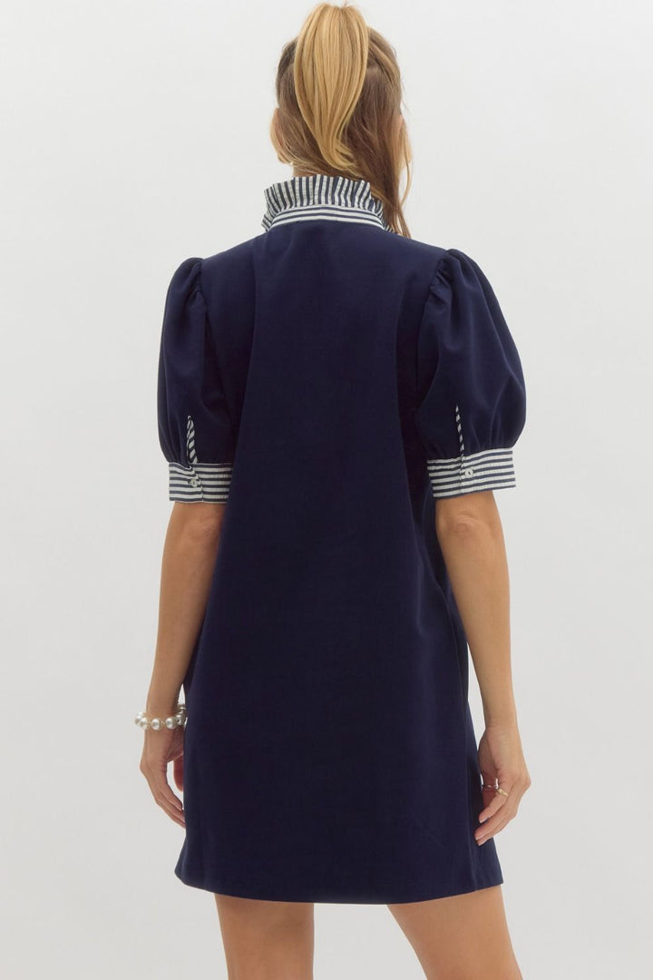 Test of Time Mini Pullover Dress in Navy