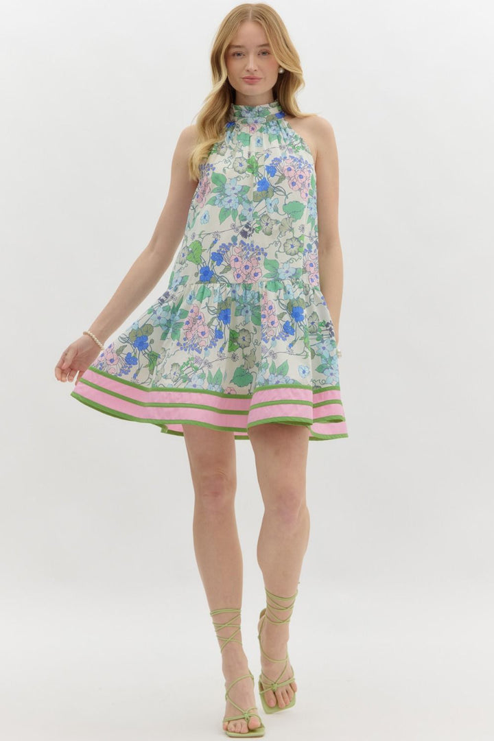 Weekend Picnic Pink Floral Printed Dress