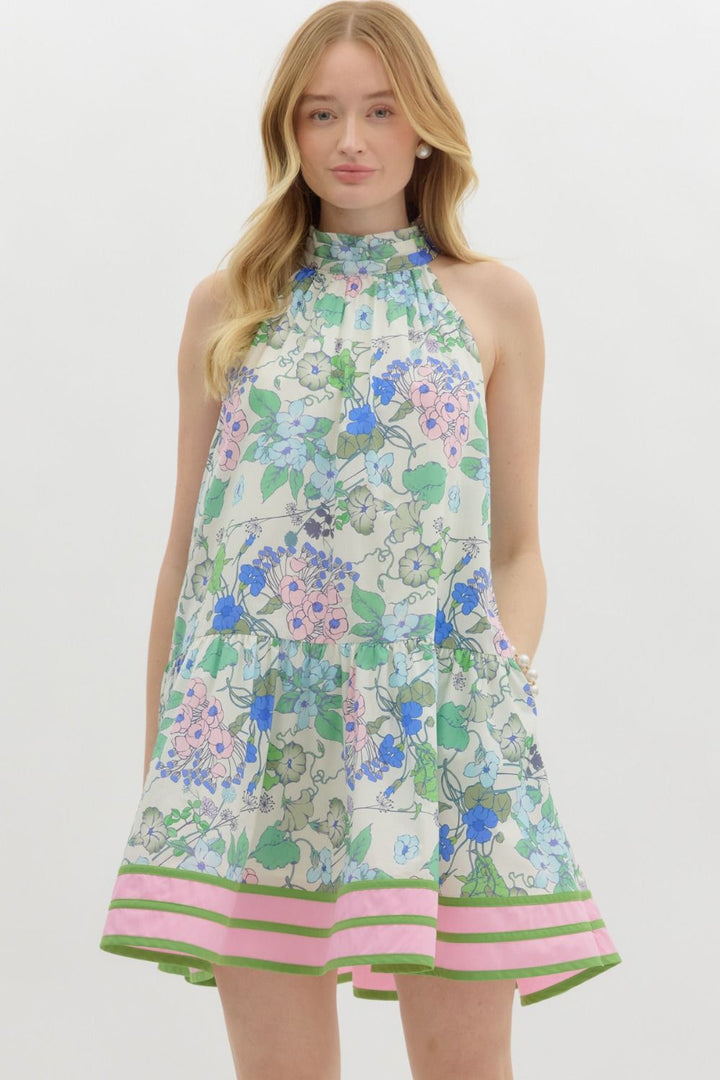Weekend Picnic Pink Floral Printed Dress