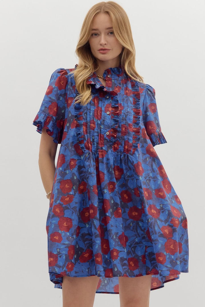 Time To Be Navy Floral Dress