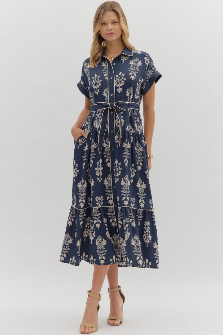 Cross Your Mind Navy Dress