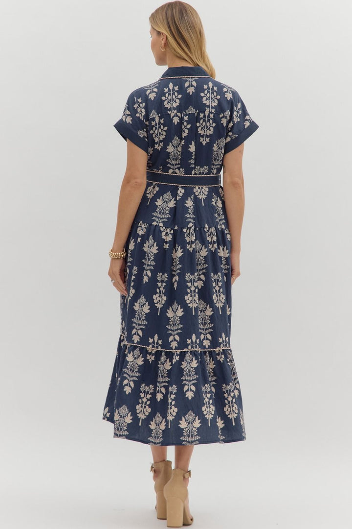 Cross Your Mind Navy Dress