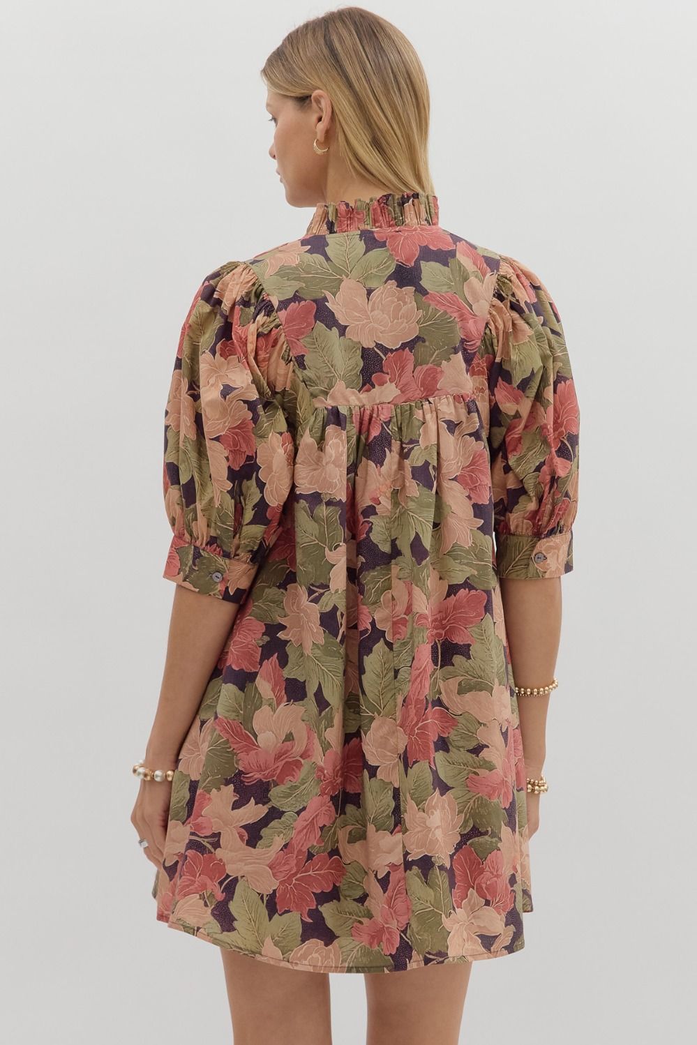 Every Moment Matters Brown Floral Dress