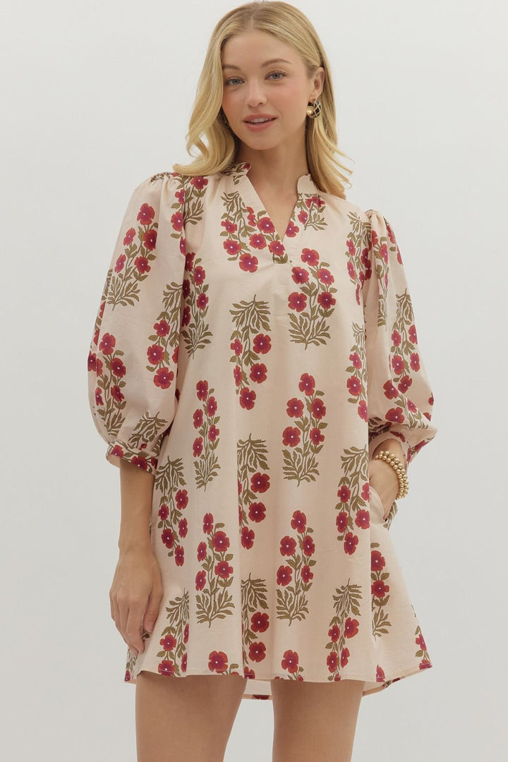 In A Good Place Red Floral Dress