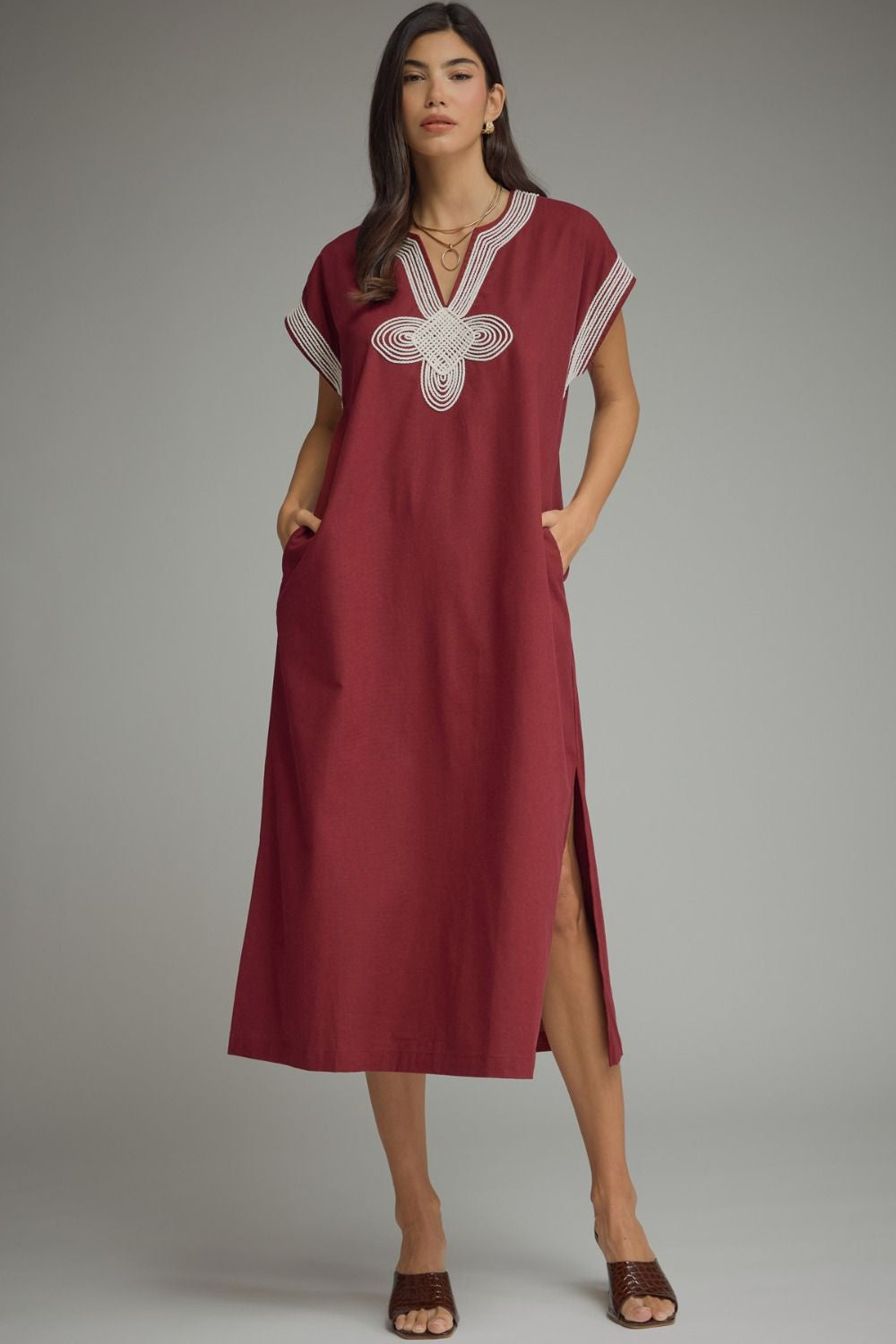 Meet Me Halfway Maxi Dress in Wine