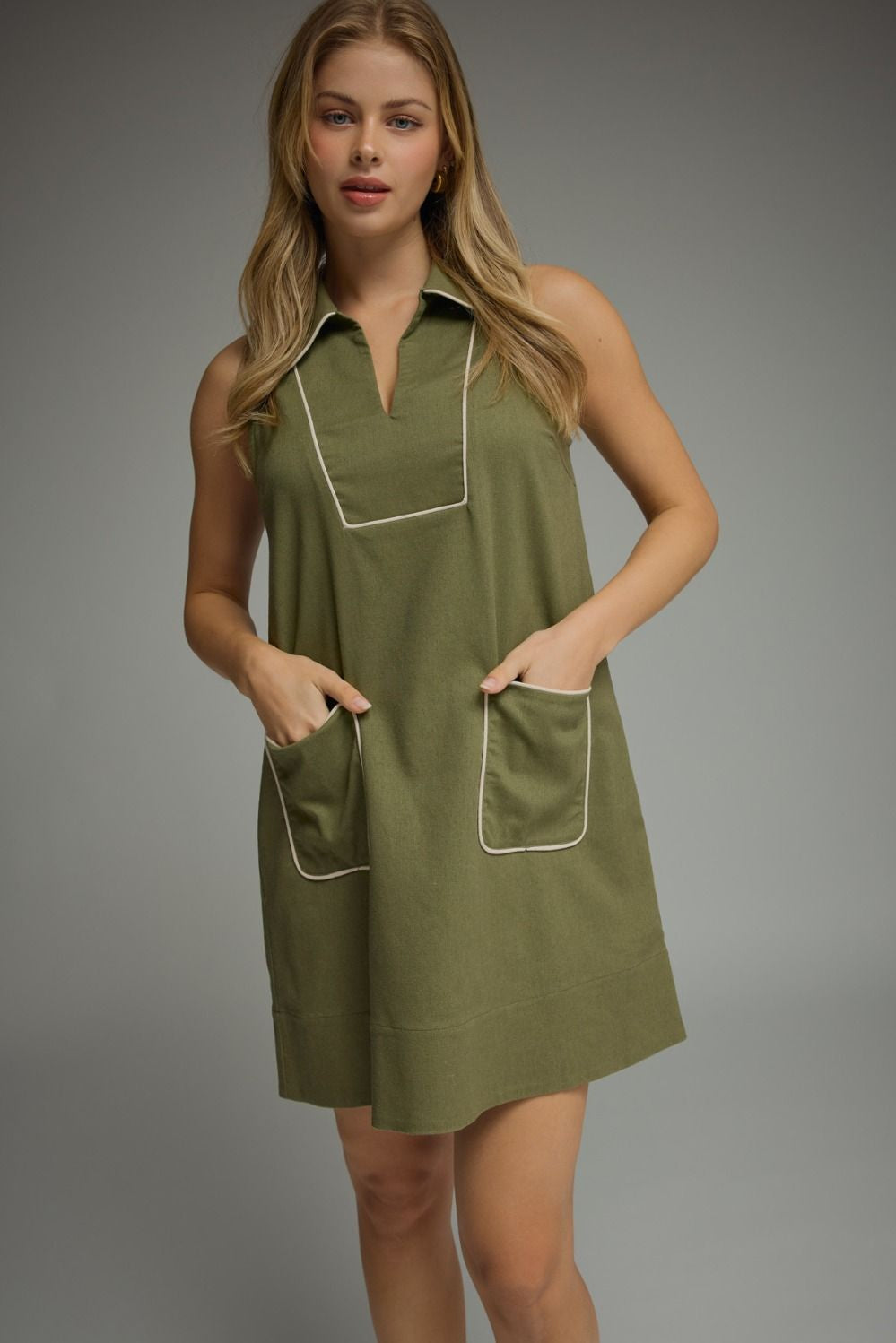 Too Much Time Olive Mini Dress