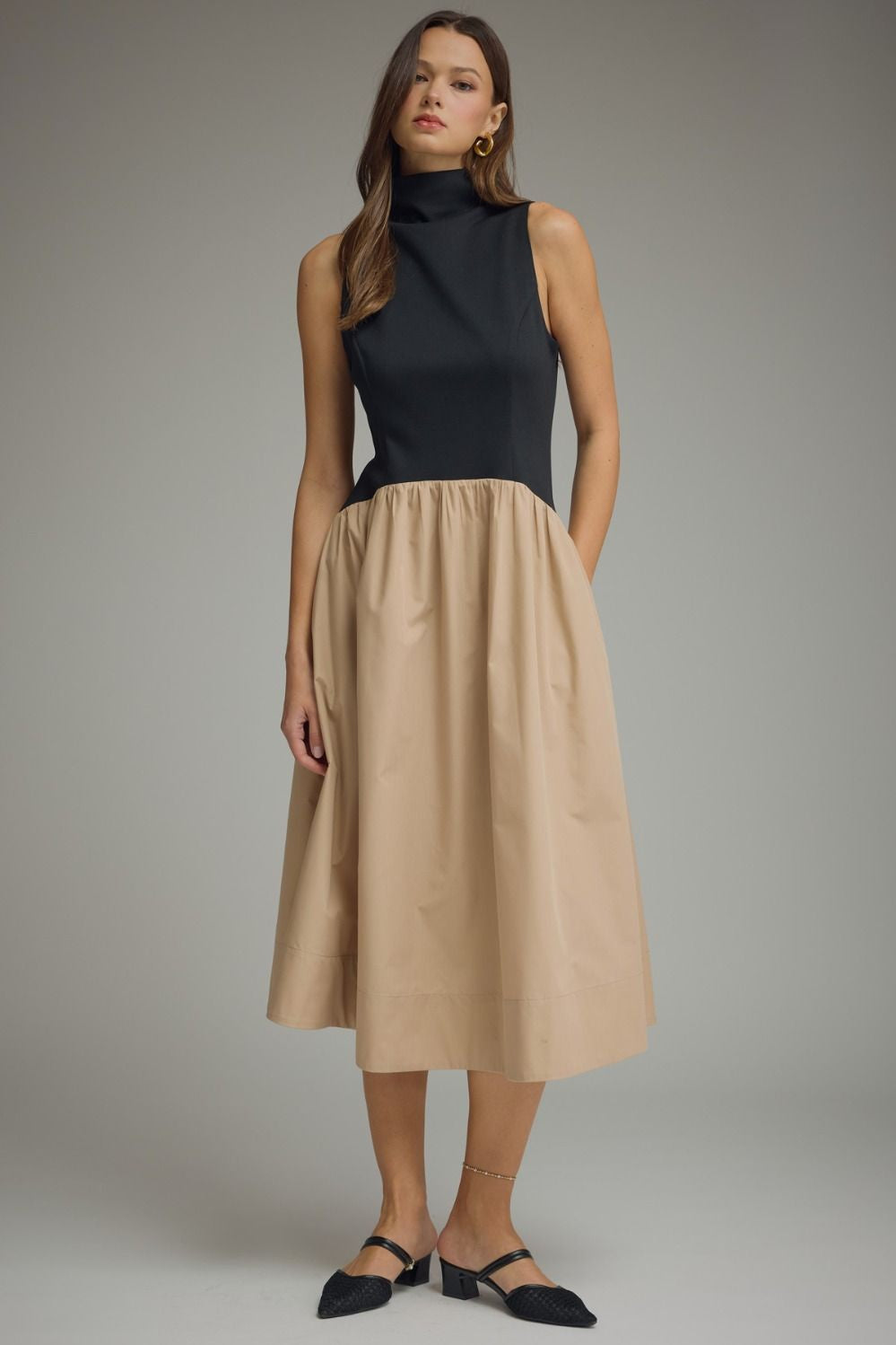 Here We Are Two Tone Midi Dress