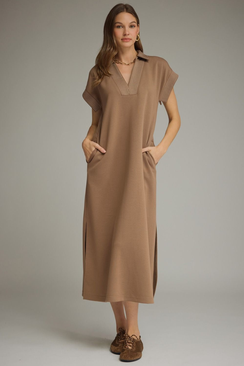 In Perfect Order Maxi Dress in Mocha