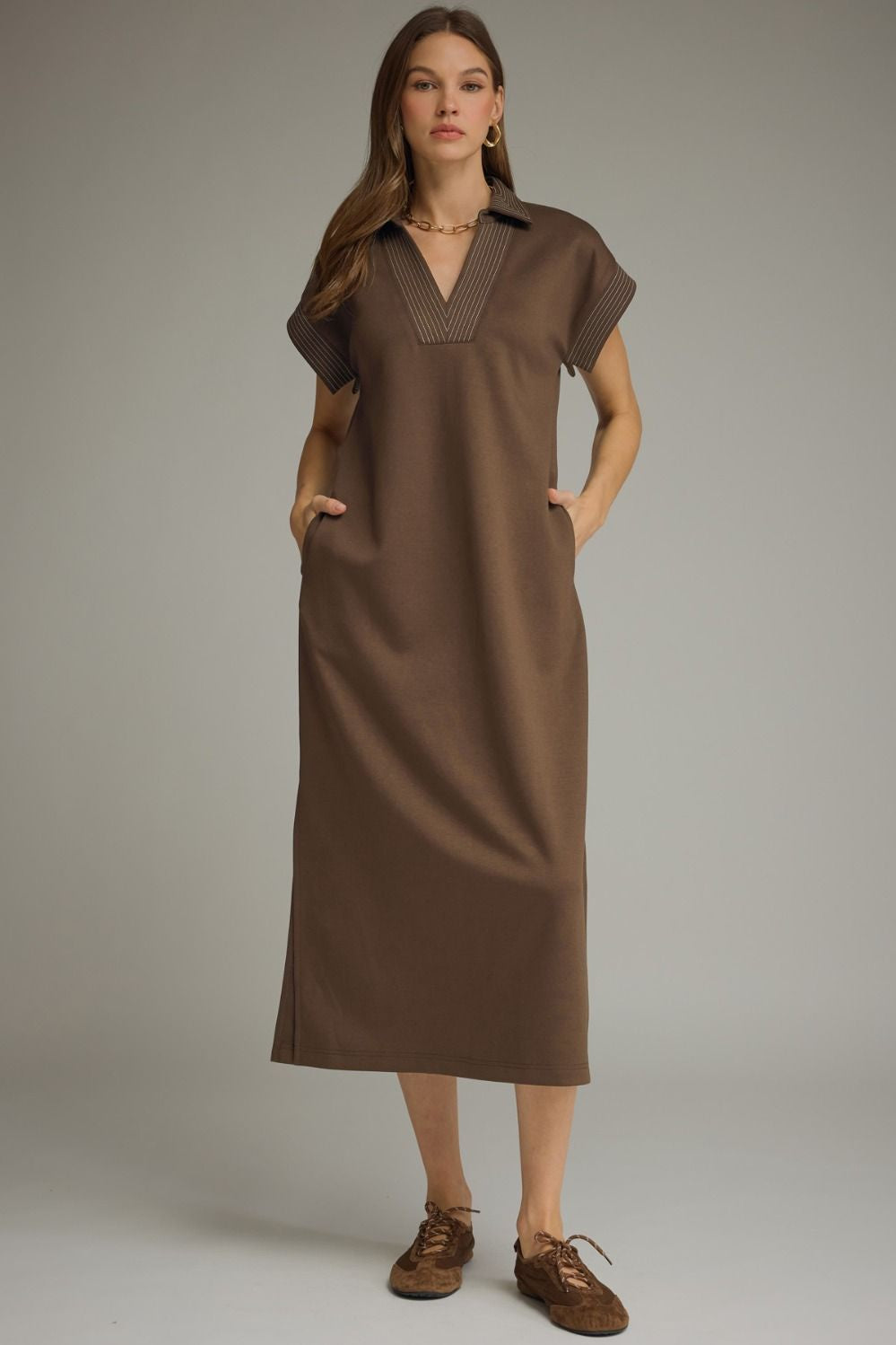 In Perfect Order Brown Maxi Dress