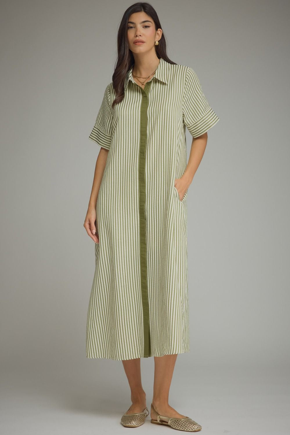 For The Better Maxi Dress in Olive