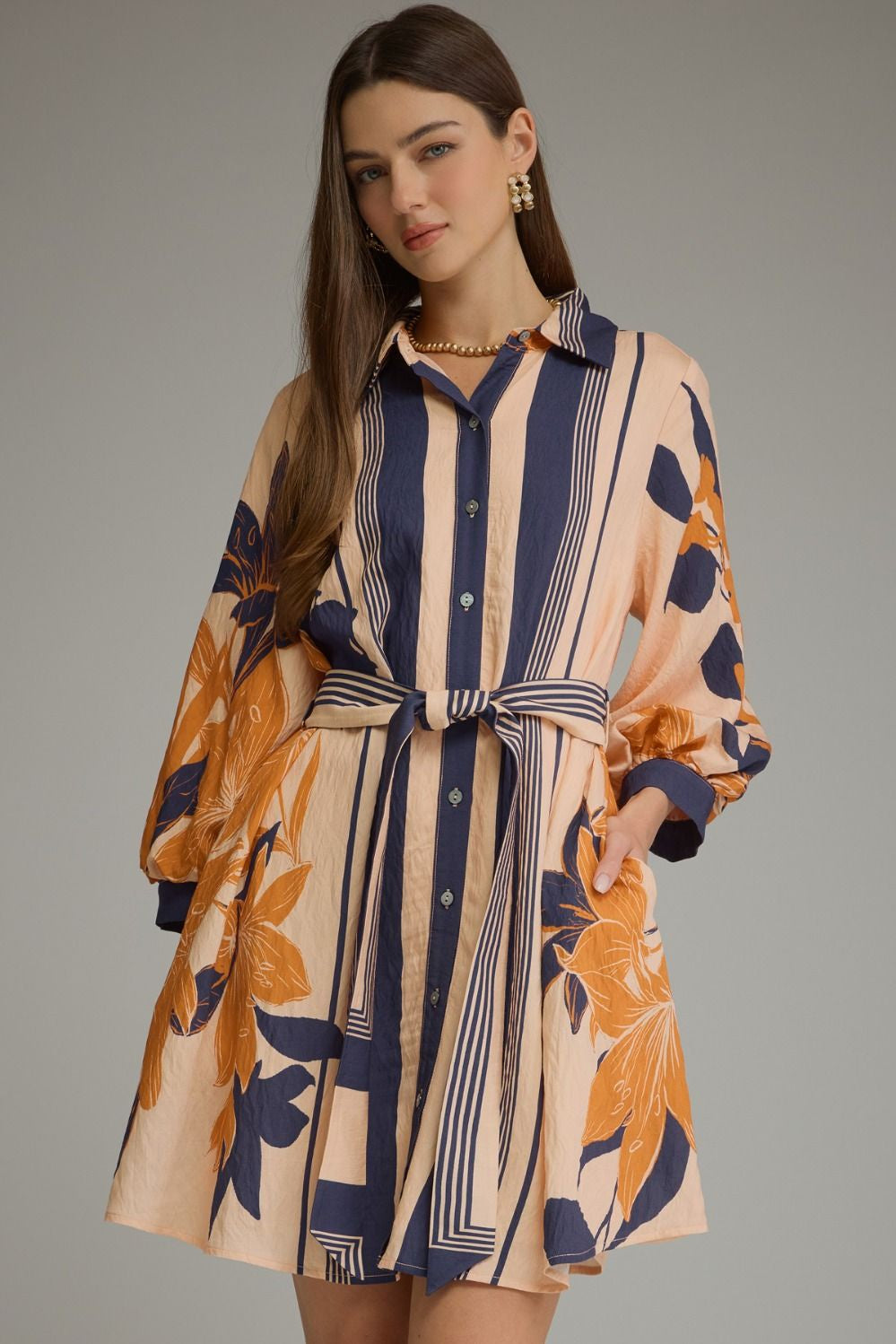 From Here On Floral Navy Mini Dress
