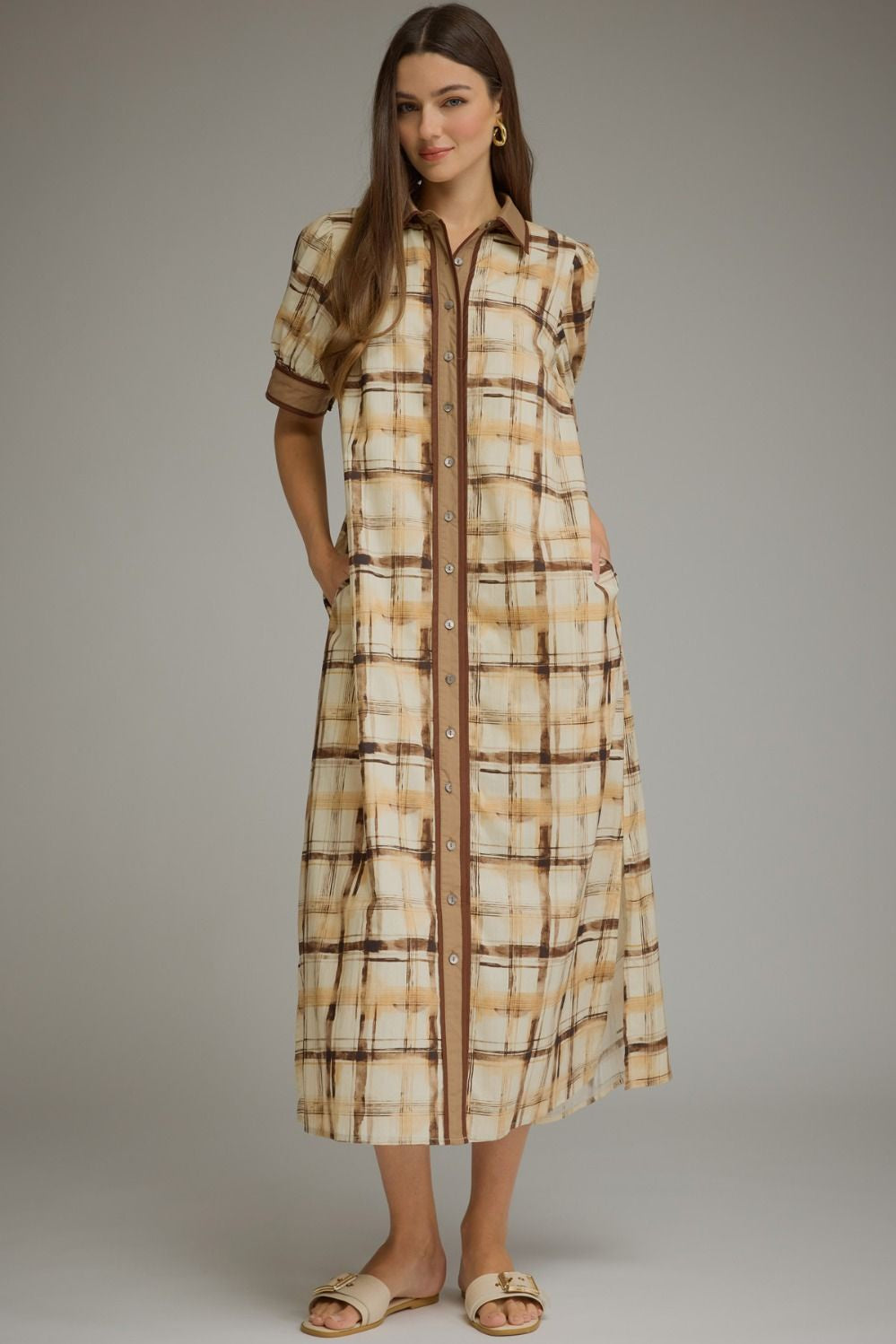 Time After Time Maxi Dress in Brown