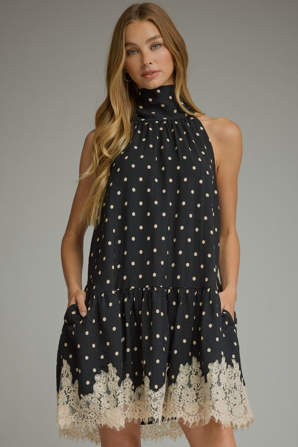 Black Polka Dot Mini Dress