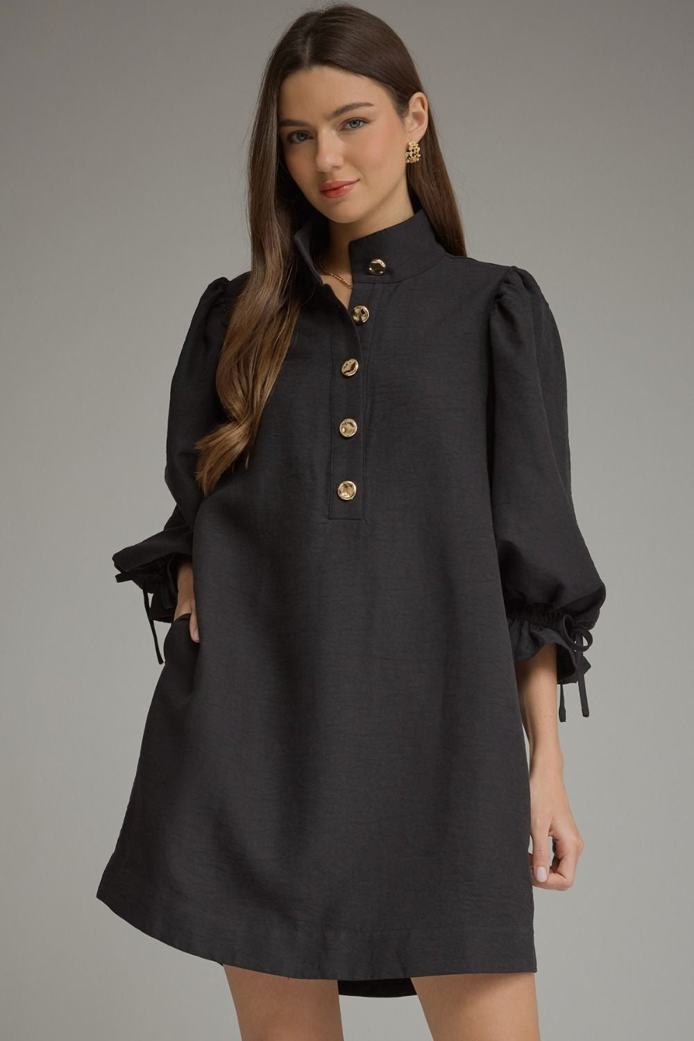 Wish You Were Here Mini Dress in Black