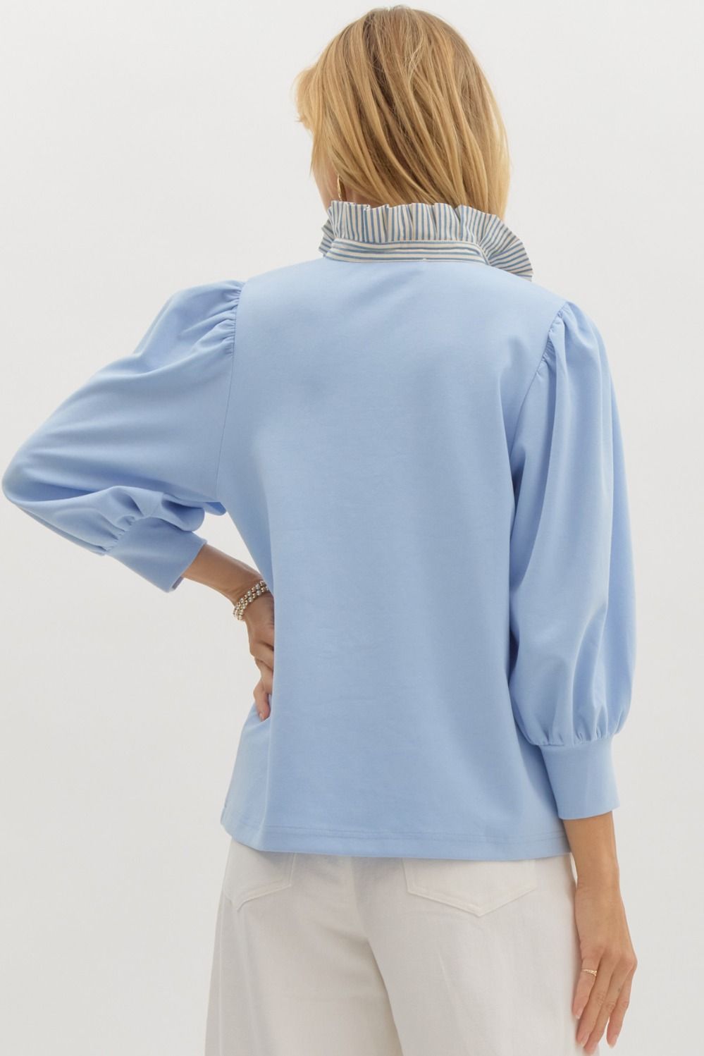 Every Now And Then Sweater Top in Blue