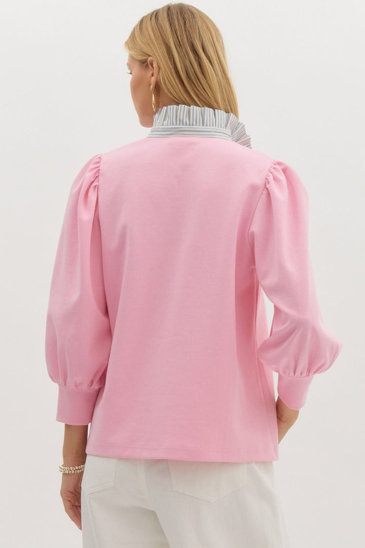 Every Now And Then Sweater Top in Pink