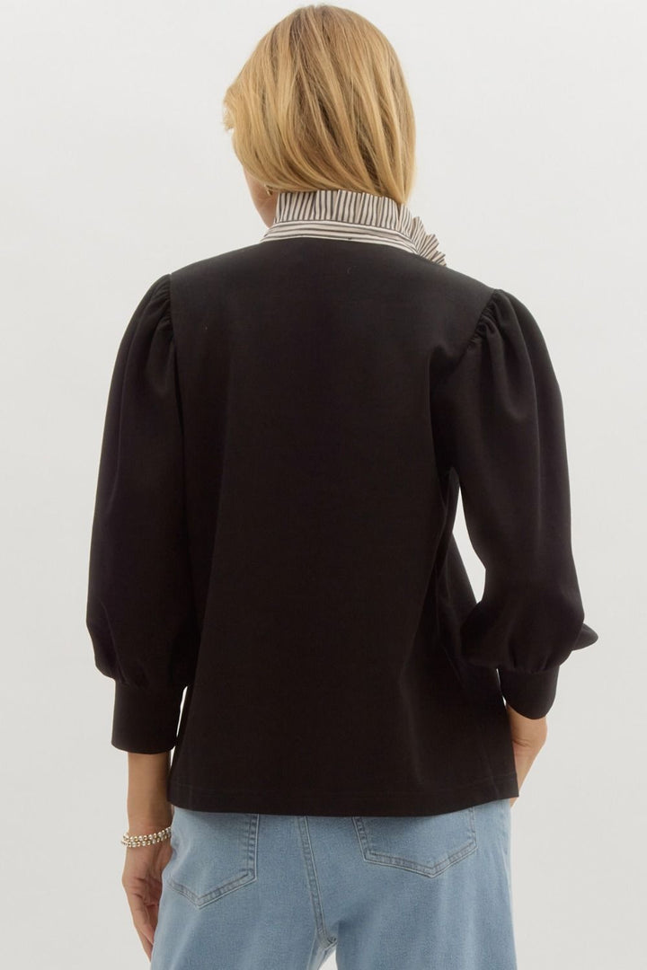 Every Now And Then Sweater Top in Black