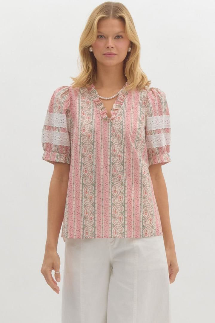 Peaceful Moments Pink Printed Top