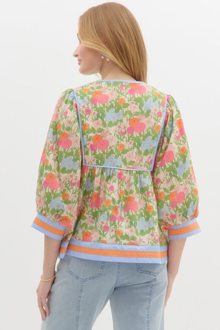 Sweet As Ever Marigold Floral Printed Top