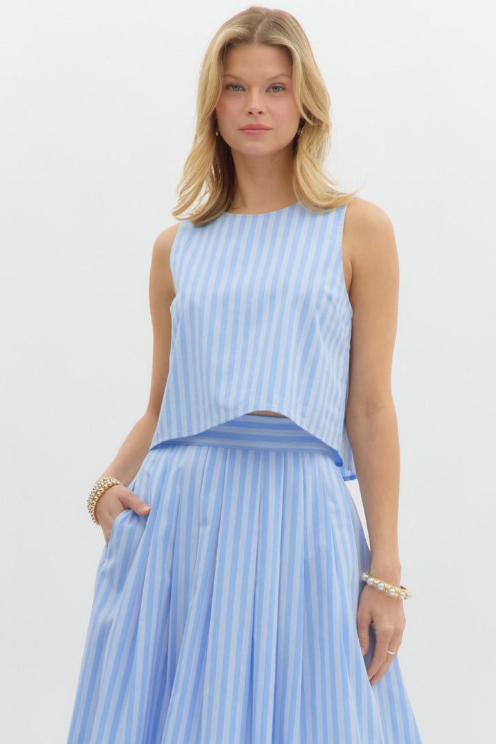 Never The Less Blue Stripe Top