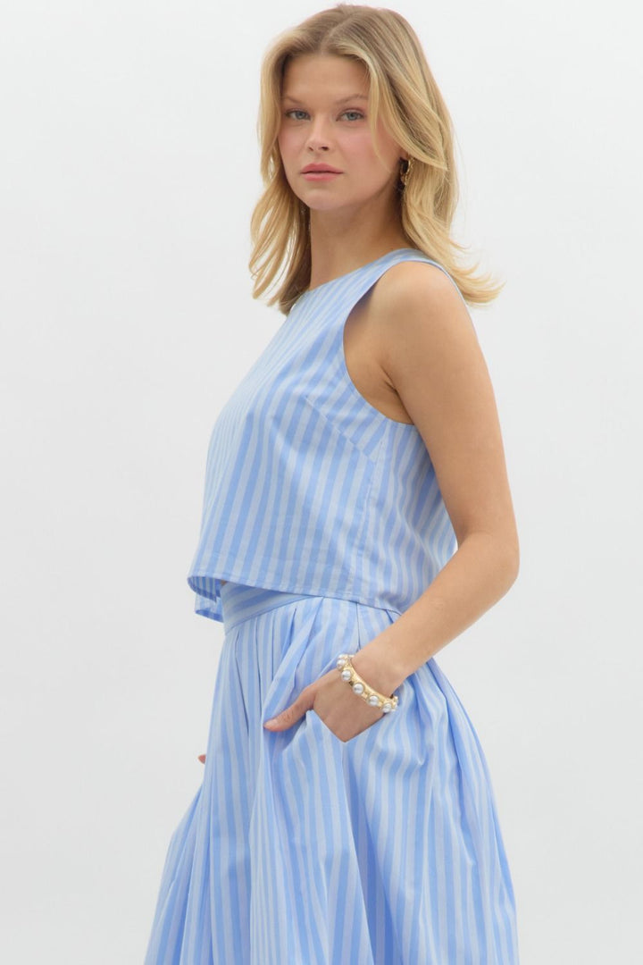 Never The Less Blue Stripe Top
