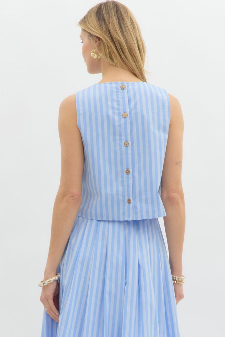 Never The Less Blue Stripe Top