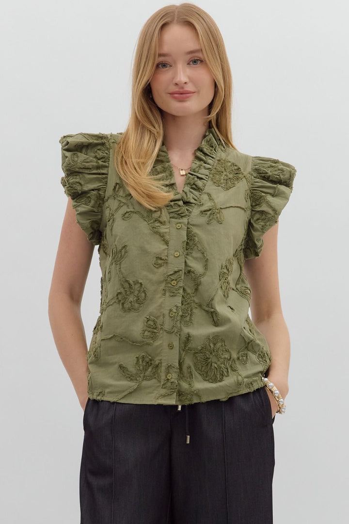 Going Right Top in Olive
