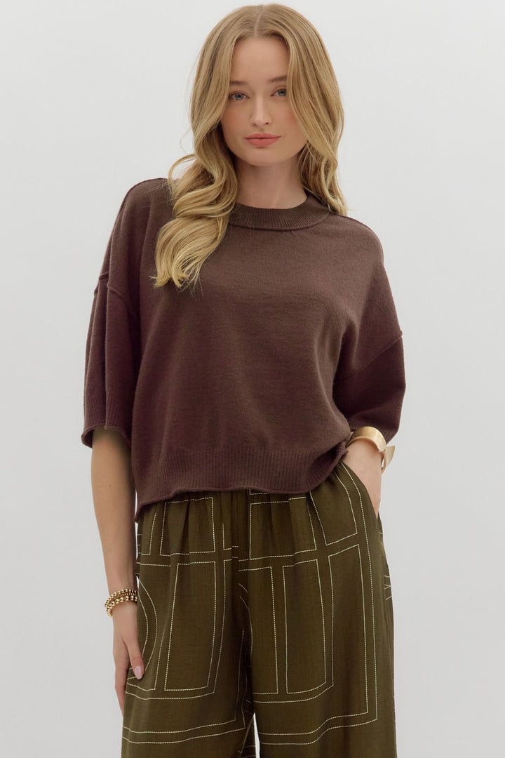 Staying On My Mind Brown Top