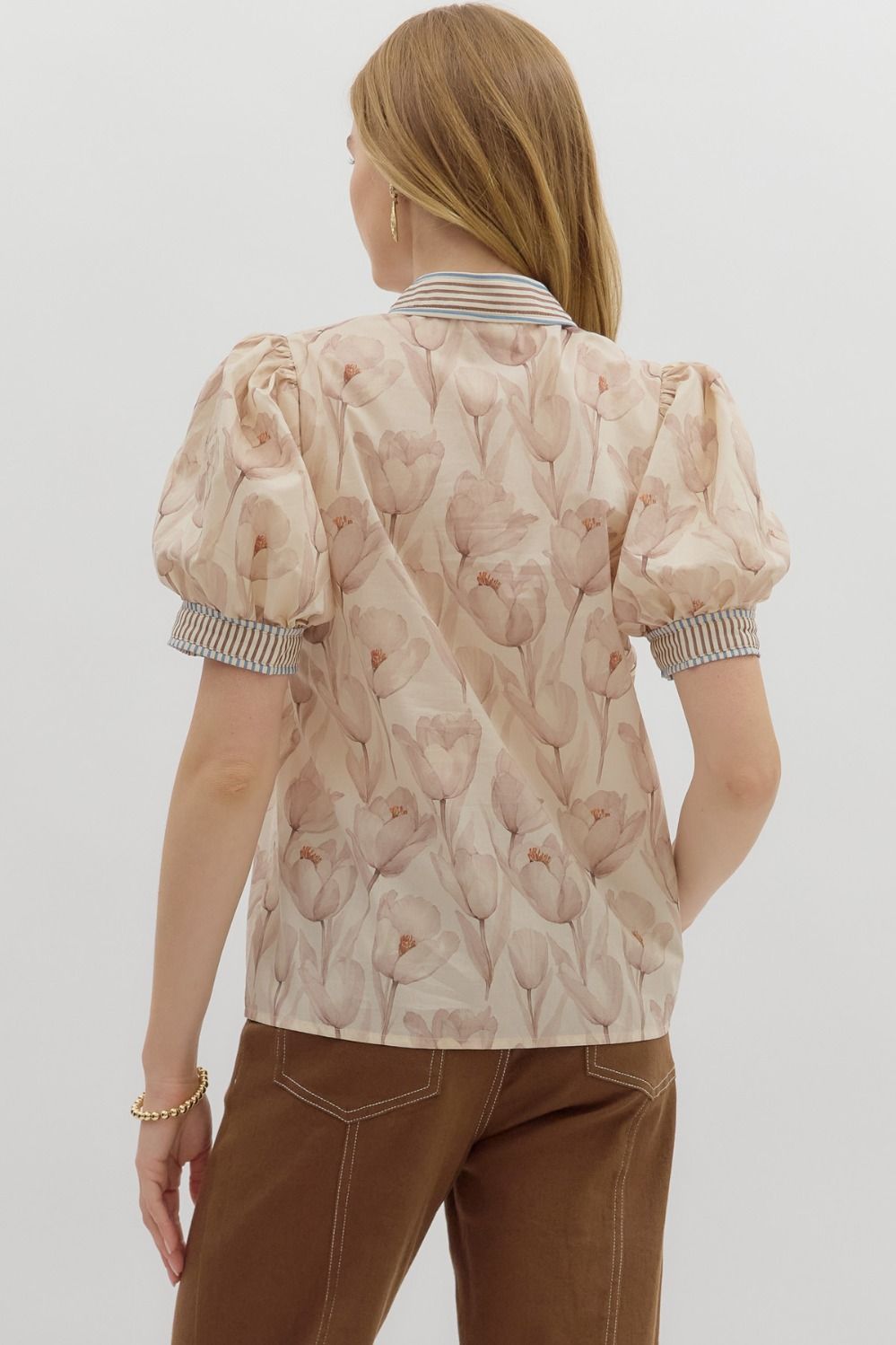 Ready For The Day Beige Floral Top