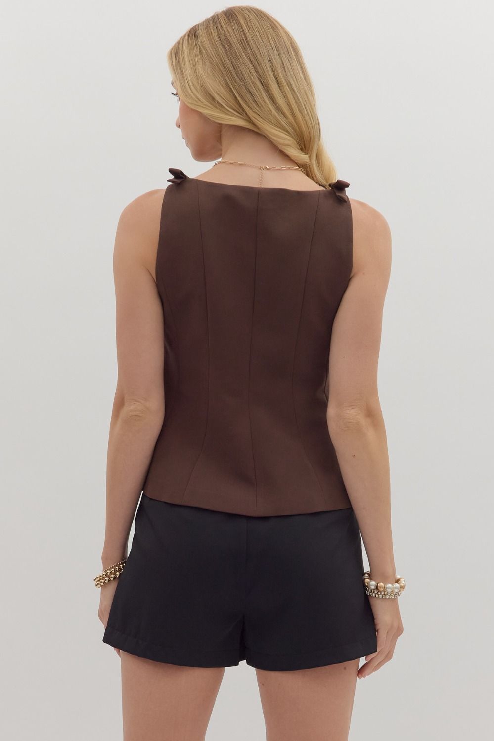 All My Life Brown Sleeveless Top