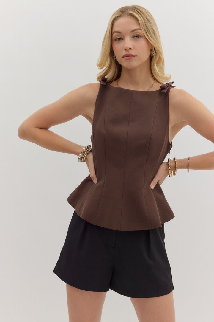 All My Life Brown Sleeveless Top