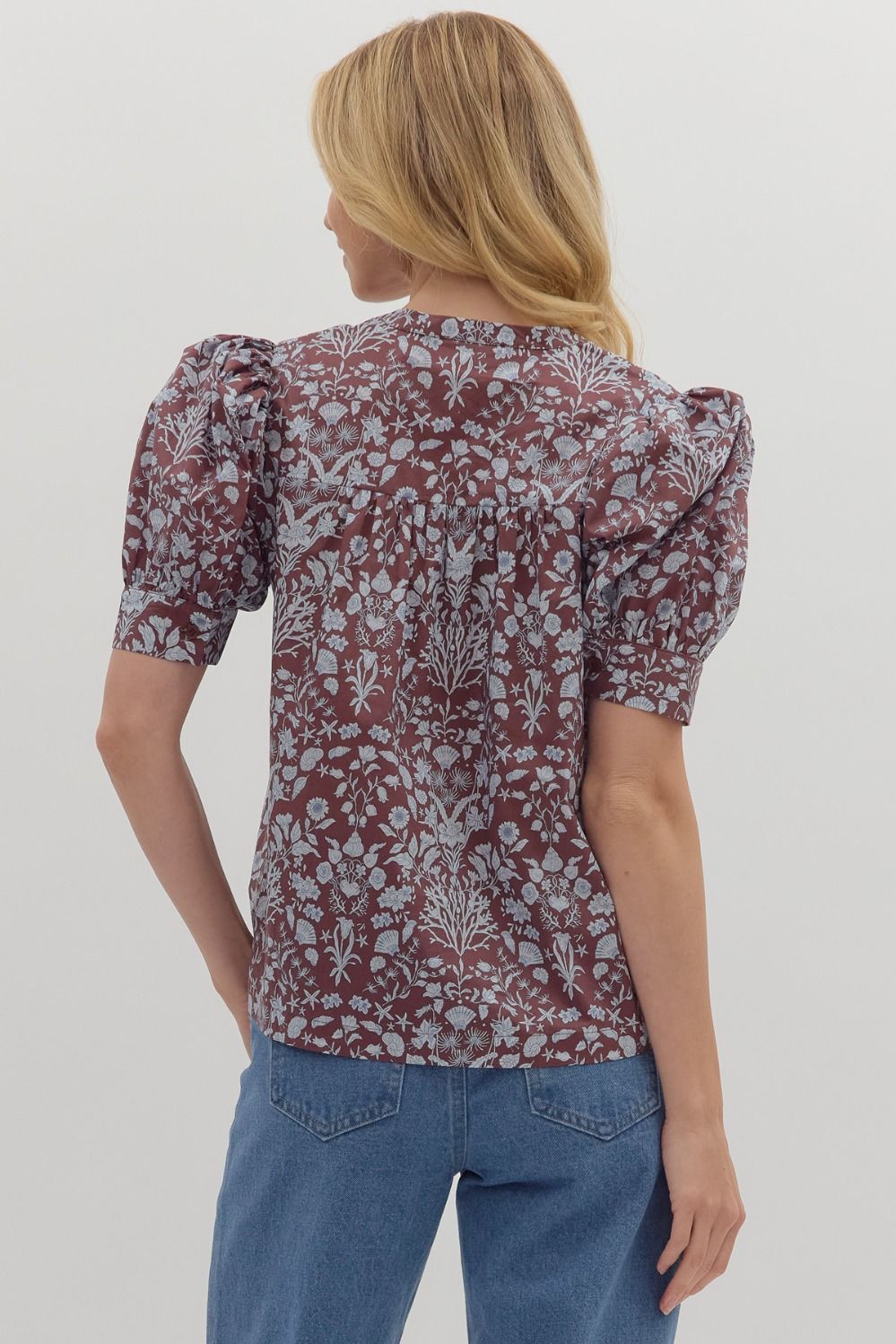 Without A Doubt Brown Floral Top