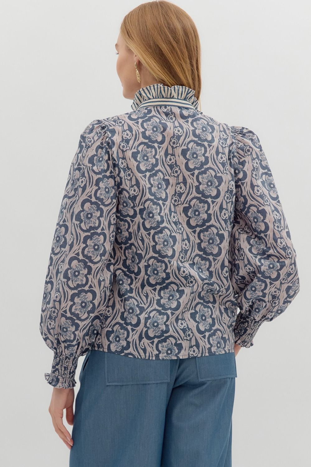 Fun Times Blue Floral Top