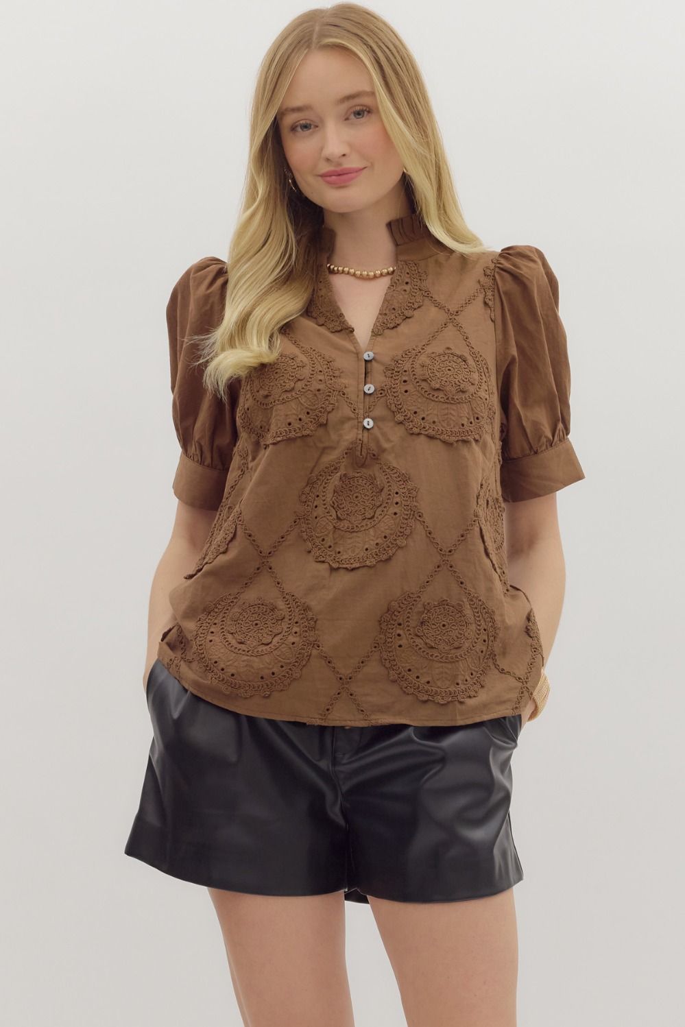 Take The Chance Top in Brown
