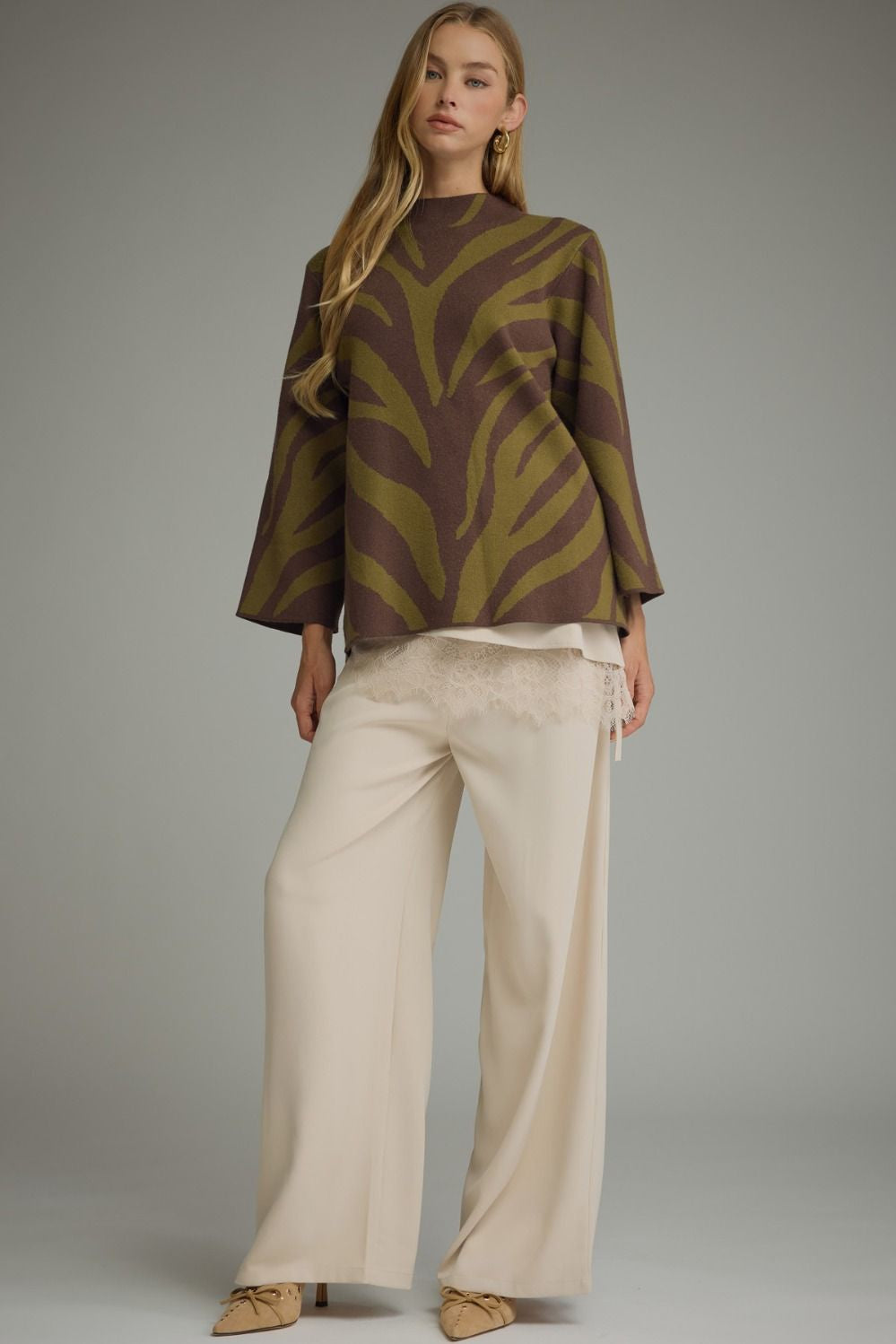 Keep Me In The Loop Olive Sweater