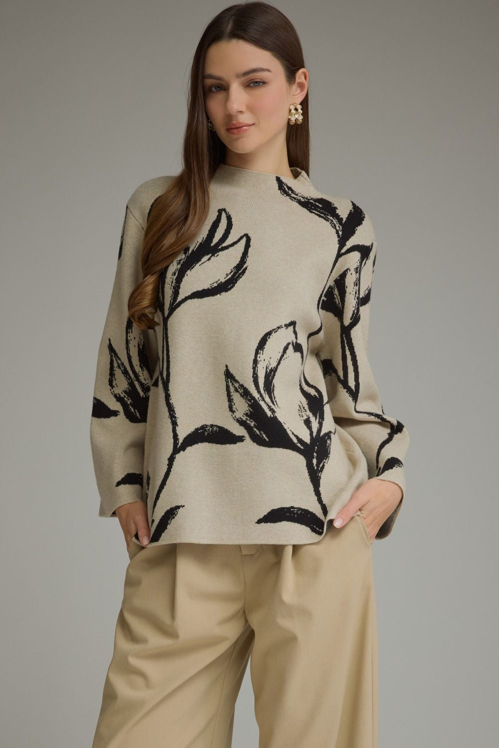 Hold Onto Me Printed Oatmeal Sweater