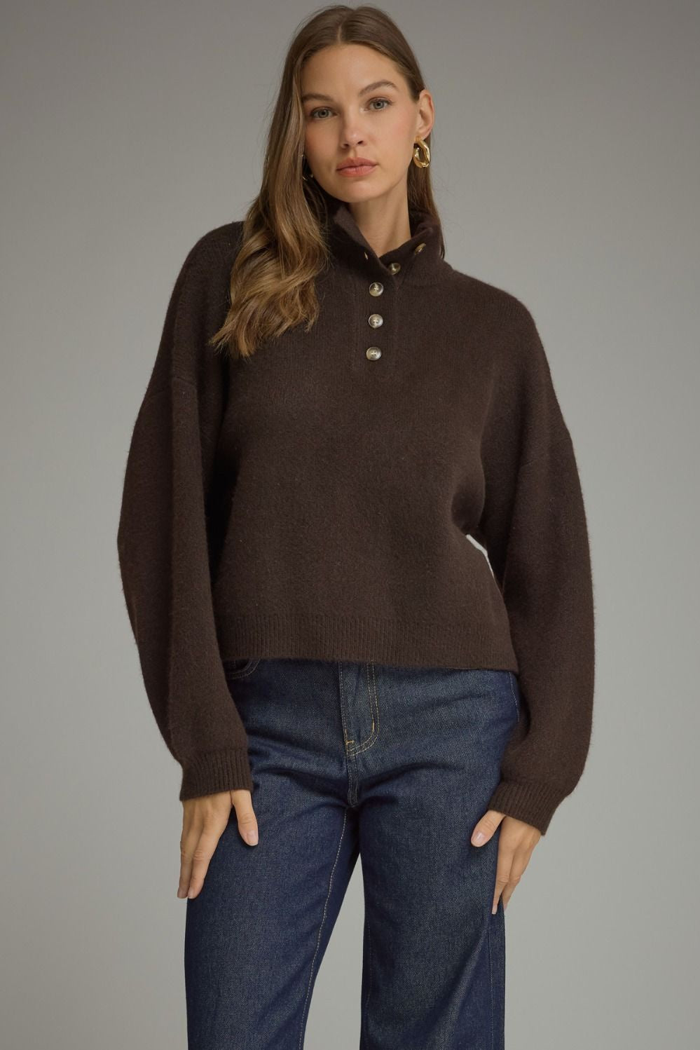 Everything In Between Sweater in Brown