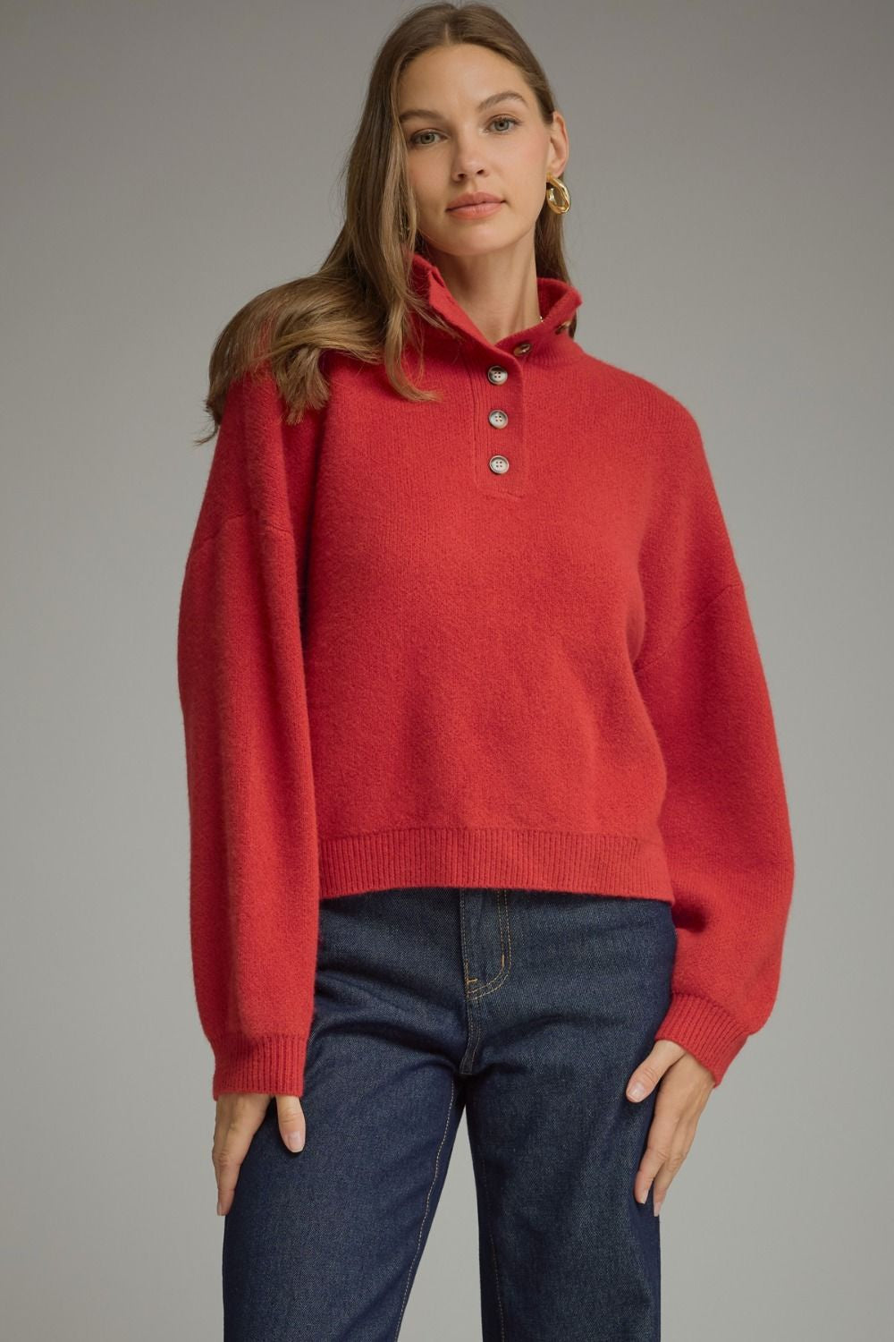 Everything In Between Sweater in Red