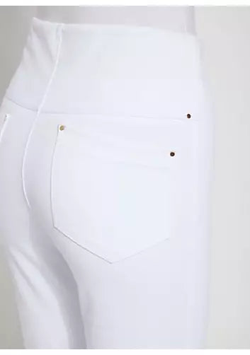 Lysse Baby Bootcut Denim Jean (27" Inseam) in White