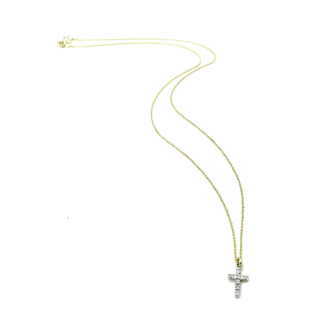 Erin Gray Diamond Cross on 14k Gold Necklace
