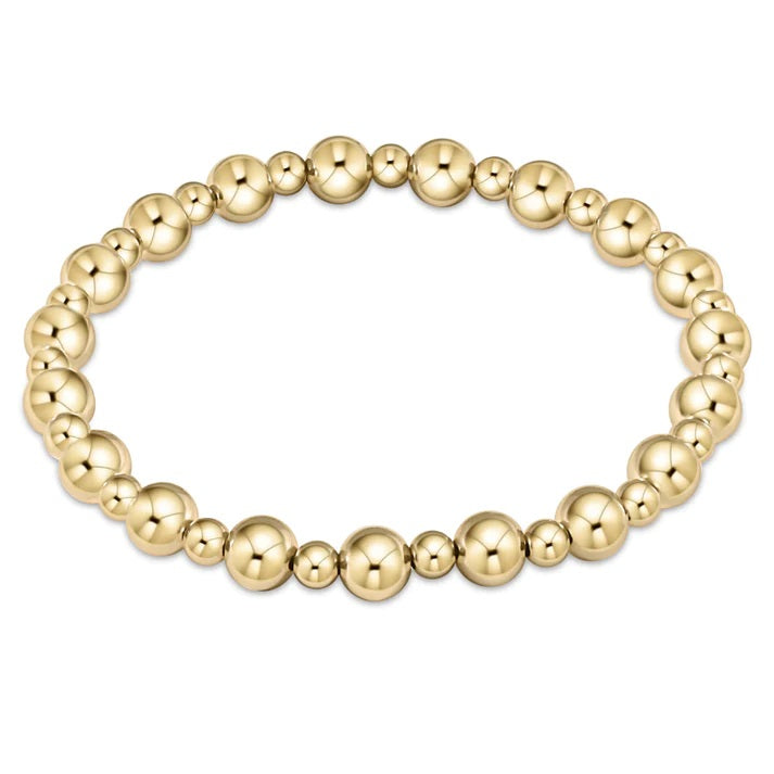Enewton  extends - classic grateful pattern 6mm bead bracelet - gold