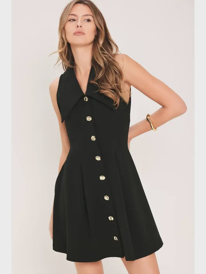 Always The Last Word Black Mini Dress
