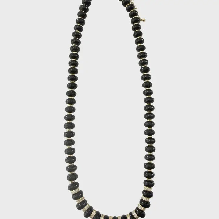 Harlow Beaded Necklace in Black