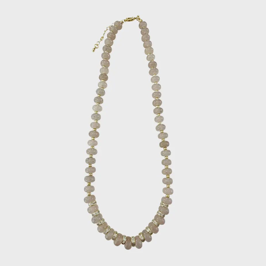 Harlow Beaded Necklace in Taupe