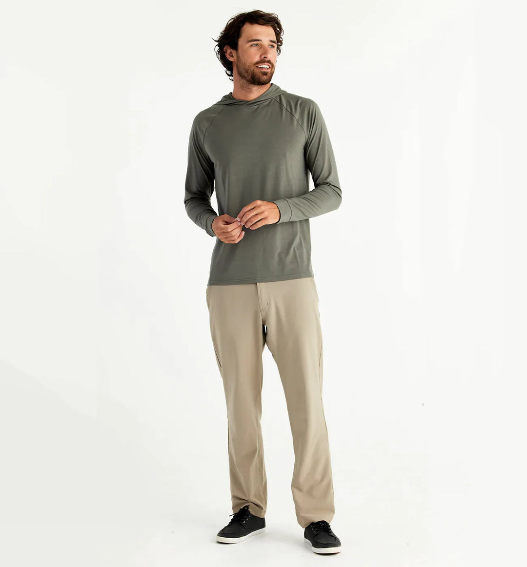 Free Fly Men's Bamboo Flex Hoodie in Fatigue