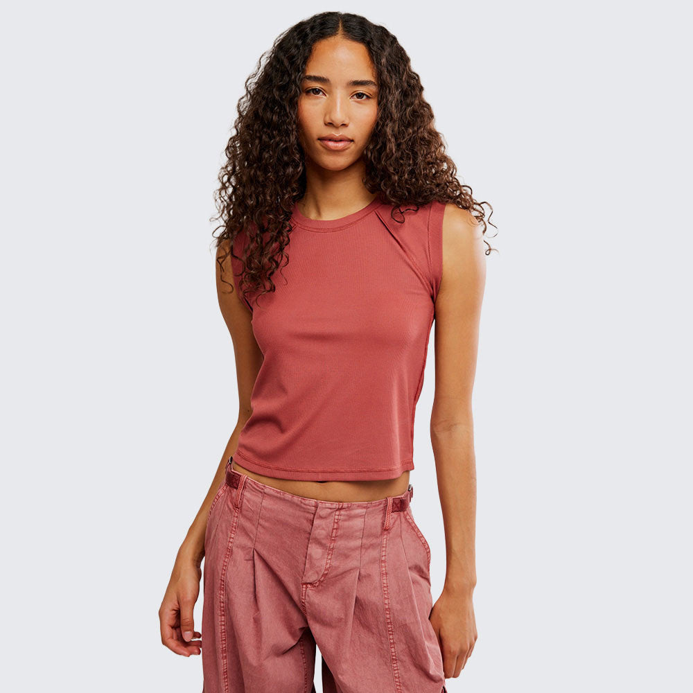 Free People Love My Twist Muscle Tank in Fired Clay