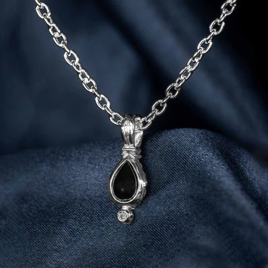 John Medeiros Black Onyx Opal Silver Necklace